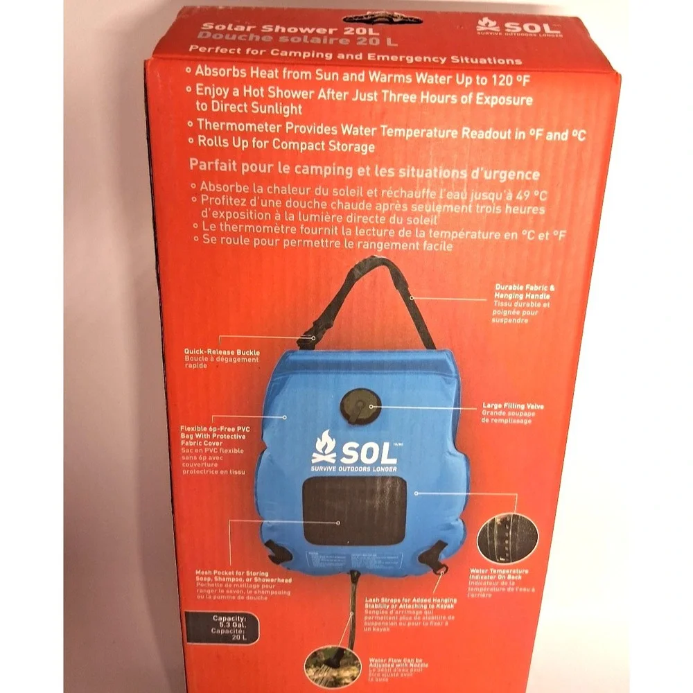 Base Camp  SOL SURVIVE OUTDOORS LONGER -Solar Shower - 20L